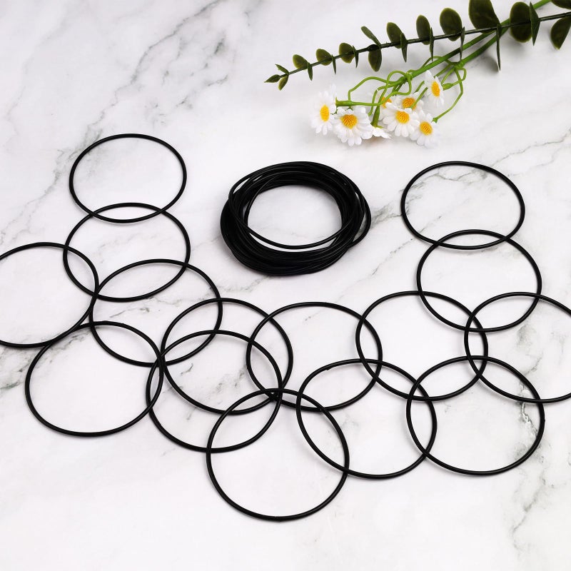LUSTRIB 30Pcs Black Jelly Bracelets, Silicone Jelly Hair Tie Bracelet, Retro 80s Style Costume Wristbands & Hair Elastics for Men Women Party Cosplay Accessories, Silicone Wristbands Hair Ties - Image 3